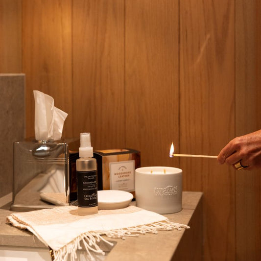 Woodsmoke + Leather Luxury Candle