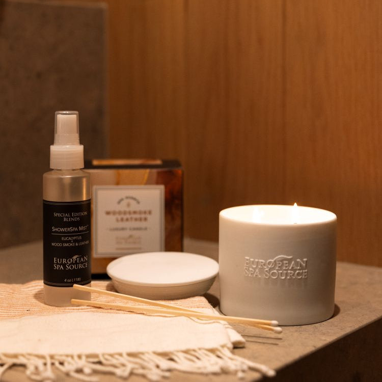 Woodsmoke + Leather Luxury Candle