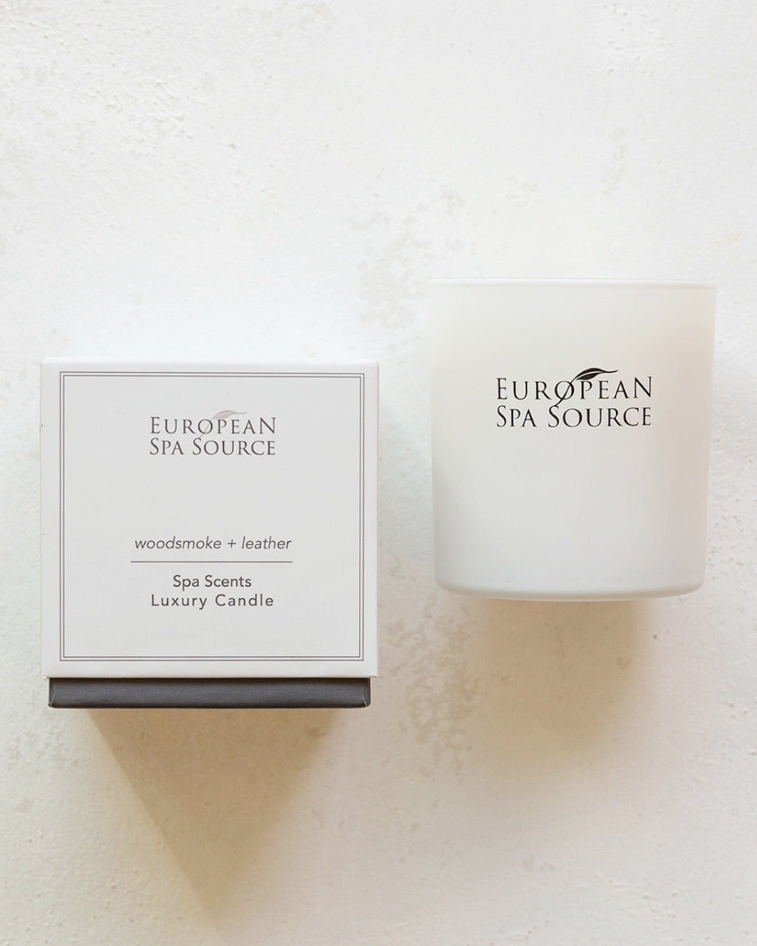 Woodsmoke + Leather Scent, Luxury Candle